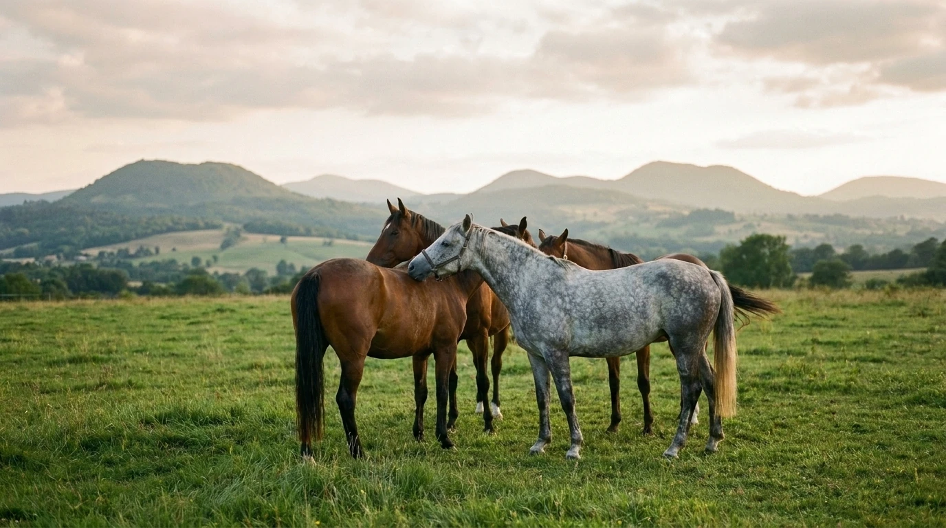 Les chevaux du LFM Farm en liberté, Haute-Loire